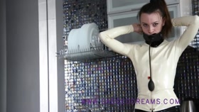 Inflatable Gag Keeps Her Silent