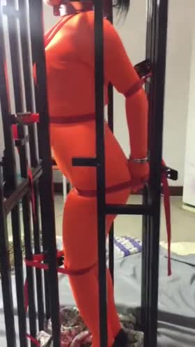Tightly Locked Up Into Cage