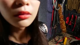Blindfolded in Latex - Chinese Bondage