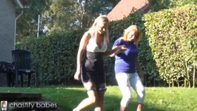 Lezdom - Chastity Outdoors