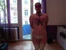 Redhead hanged by her tits - Tit Torture