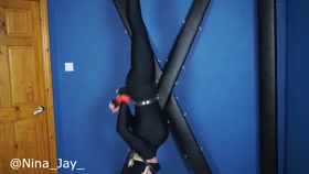 Nina Jay Mummifed and Suspended Inverted in Chastity