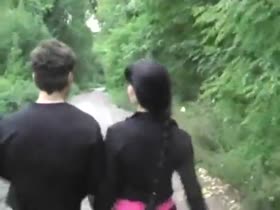 Giant Strapon - Pegging in the woods