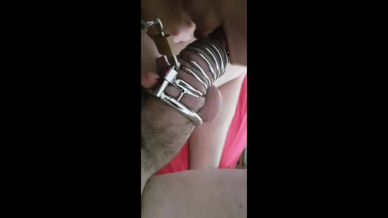 Hubby Caged Released Milked Denied while Wife Cums