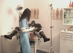 German Nurse in Latex Gloves - Handjob