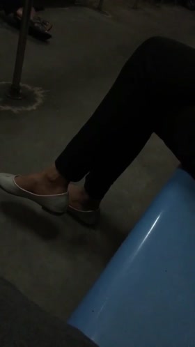 Young Girl Flats Play Sitting Next To Me