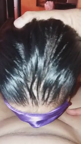 Blindfolded Greek MILF Sucks Cock