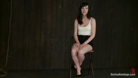 Petite Brunette is Bound, Vibed and Denied