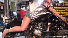big fat number plate on her bound ass