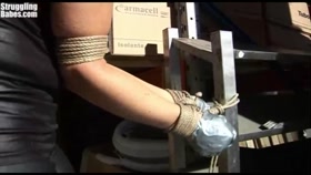 Girl Bound Cleavegagged Hands Taped