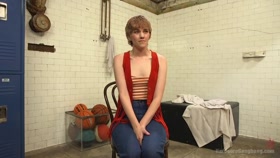 Petite journalist gangbanged into a gaping anal slut!

