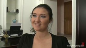 Secretary Take Down:Boss & Friends Tie her up & Fill her Pussy w/ Cum