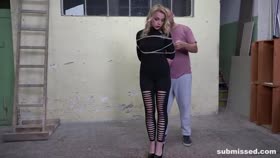 Blonde Rebecca Tied Up And Vibed