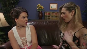 Mona Wales Takes Down Two Angry Roomies In 3Way Lesbian Dom Session