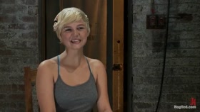 Cute Girl Next Door suffers her first Category 5 SuspensionStripped and made to cum like a whore