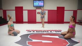 Erotic Competitive Wrestling with Brutal Holds and Scissors