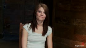Girl next door, severely bound and helplessStripped, elbows bound, legs split, multiorgasms!