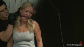 Sexy, fit bondage slaves interlocked, machine fucked and pussy smothered