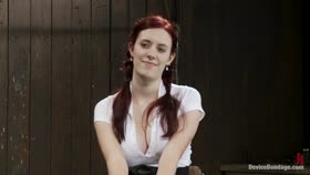 Gorgeous All Natural 19 Year Old Newbie Chained to the Wall