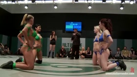RD 1/4 of March's Live Tag Team Match: Totally nonscripted collegian style sexual lesbian wresting!