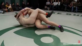 RD2: Girls helpless in wrestling holds, getting double teamed.Finger fucked & beaten on the mat.