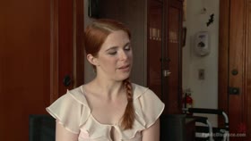 Slutty redhead shocks art students by taking giant cock in all holes