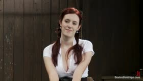 Gorgeous All Natural 19 Year Old Newbie Chained to the Wall