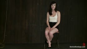 Petite Brunette is Bound, Vibed and Denied