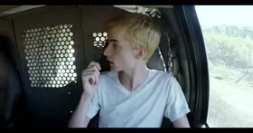 Hitchhiking blonde boy bound fucked and abused by older guy