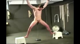 Tied up boy had to ride dildo