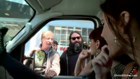 Construction worker ass fucked and humiliated in the back of a van