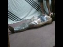 Homemade - Wife in Saran Wrap Bondage